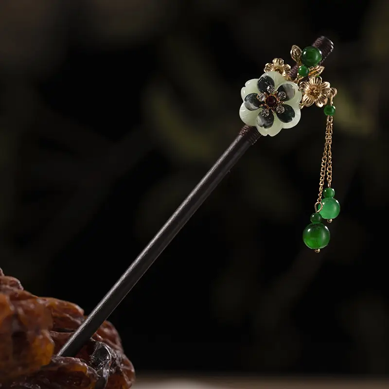 Antique Hairpin Tassel Step Wooden Hairpin Imitation Ebony Headwear Disc Hair Han Clothes Accessories Hair-pulled Ancient Clothes Hair Women - Image 49