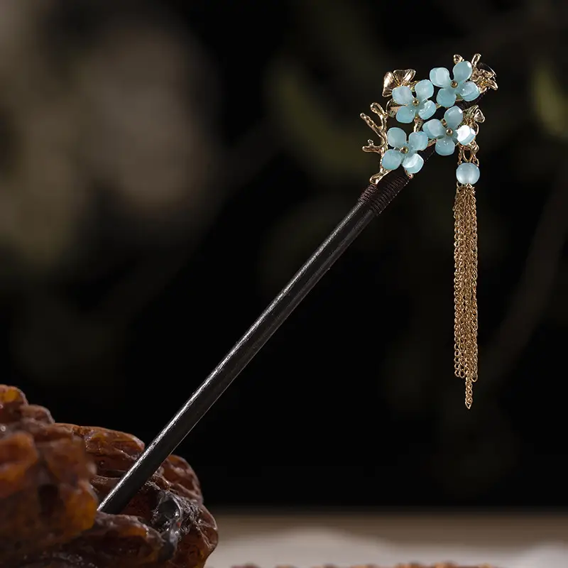 Antique Hairpin Tassel Step Wooden Hairpin Imitation Ebony Headwear Disc Hair Han Clothes Accessories Hair-pulled Ancient Clothes Hair Women - Image 50