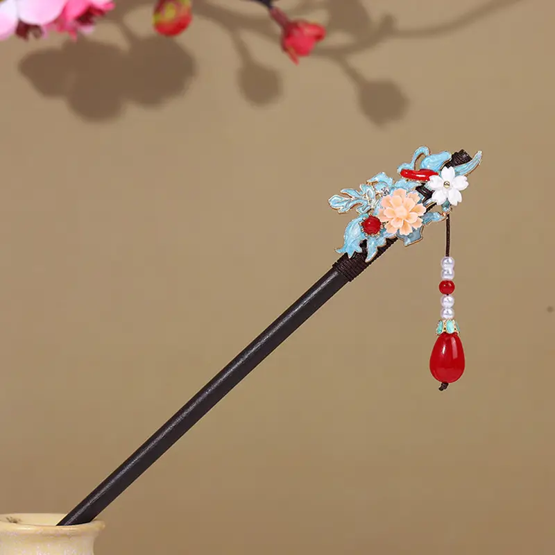 Antique Hairpin Tassel Step Wooden Hairpin Imitation Ebony Headwear Disc Hair Han Clothes Accessories Hair-pulled Ancient Clothes Hair Women - Image 6