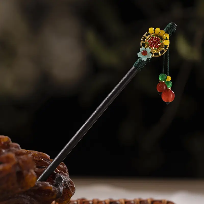 Antique Hairpin Tassel Step Wooden Hairpin Imitation Ebony Headwear Disc Hair Han Clothes Accessories Hair-pulled Ancient Clothes Hair Women - Image 64