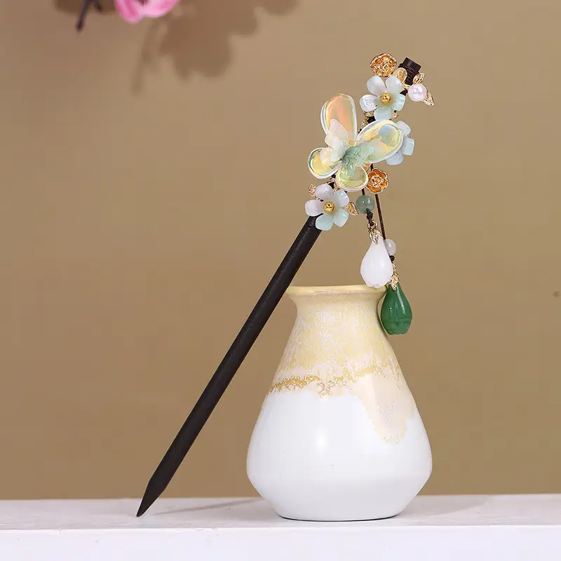 Antique Hairpin Tassel Step Wooden Hairpin Imitation Ebony Headwear Disc Hair Han Clothes Accessories Hair-pulled Ancient Clothes Hair Women - Image 7