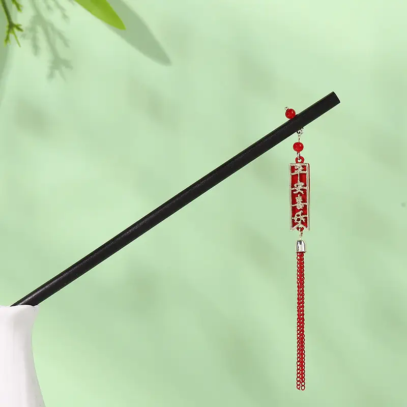 Antique Hairpin Tassel Step Wooden Hairpin Imitation Ebony Headwear Disc Hair Han Clothes Accessories Hair-pulled Ancient Clothes Hair Women - Image 84