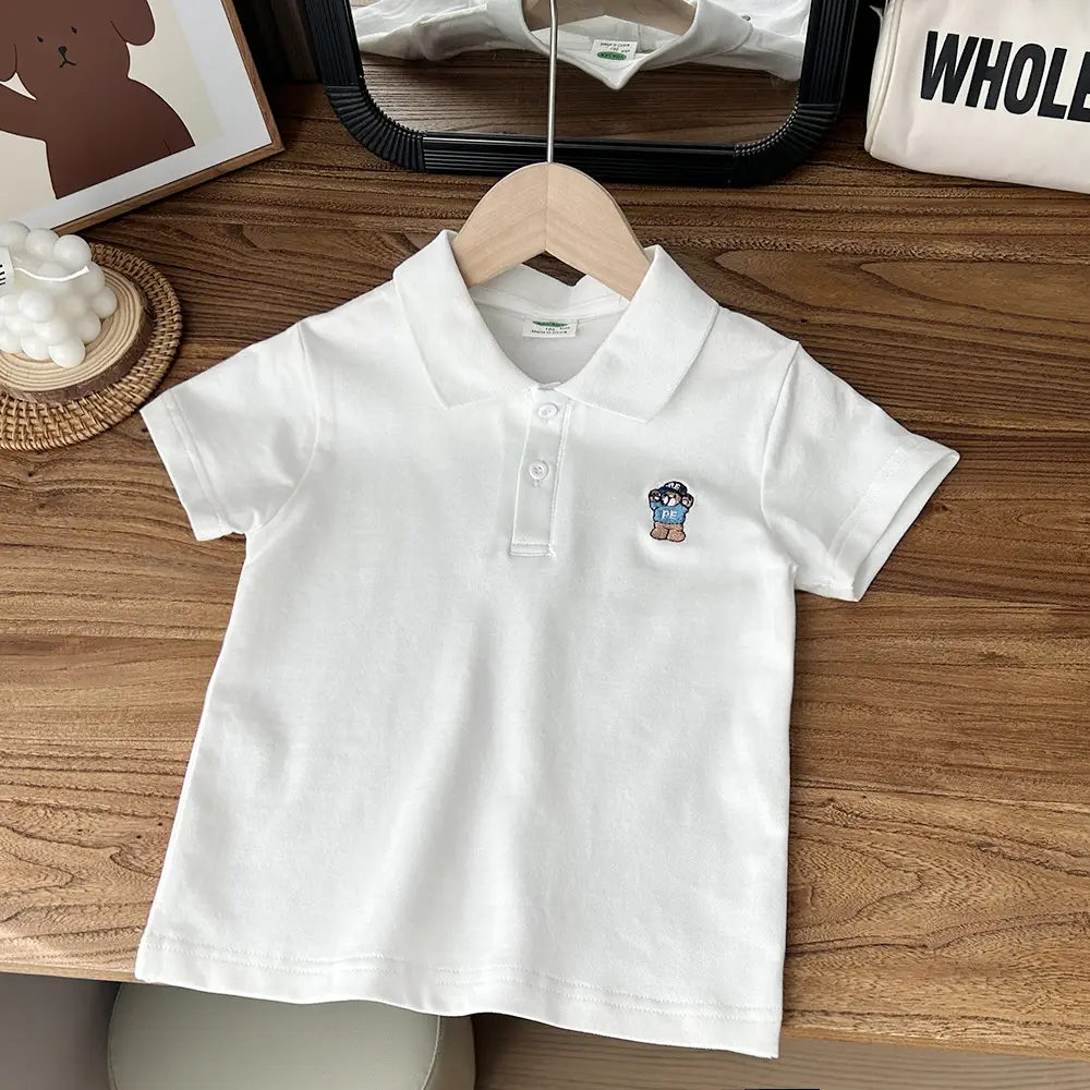 2024 Boys Polo Shirt Grey Stretch Mesh Top β feature 4
