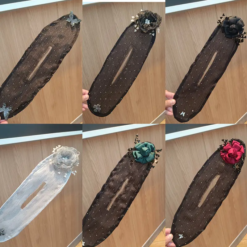 Black Butterfly Hair Styling Tool with Pearl Flower Design