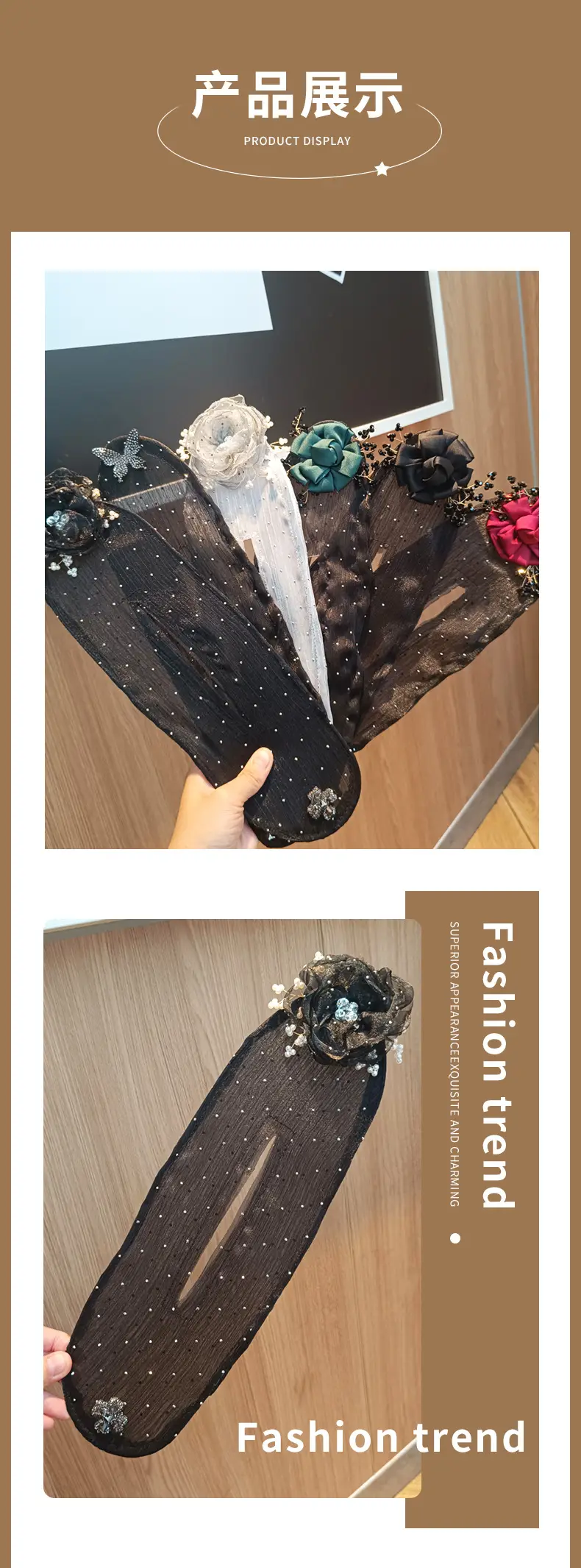 Black Butterfly Hair Styling Tool with Pearl Flower Design — feature 6
