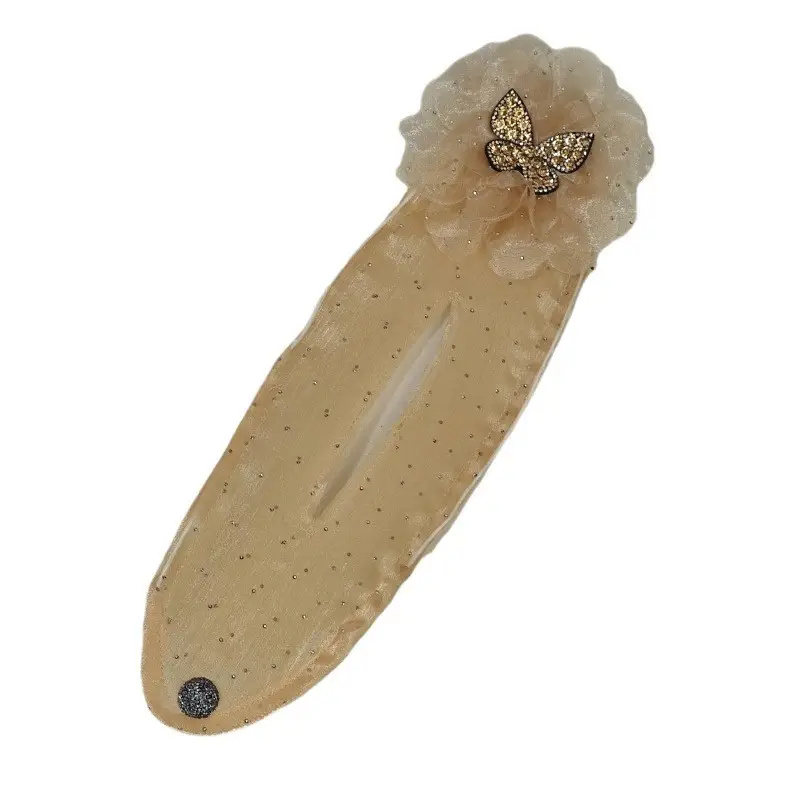 Black Butterfly Hair Styling Tool with Pearl Flower Design