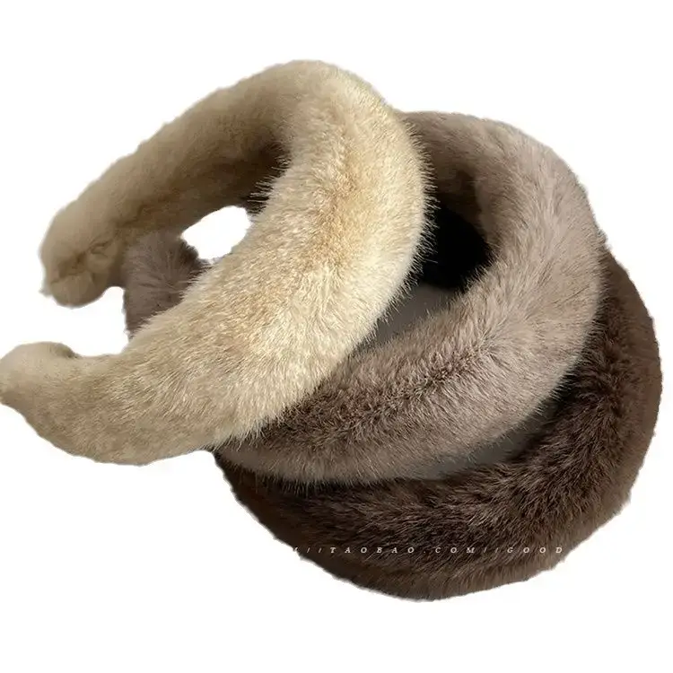 Faux Mink Hair Headband for Women 2023 New
