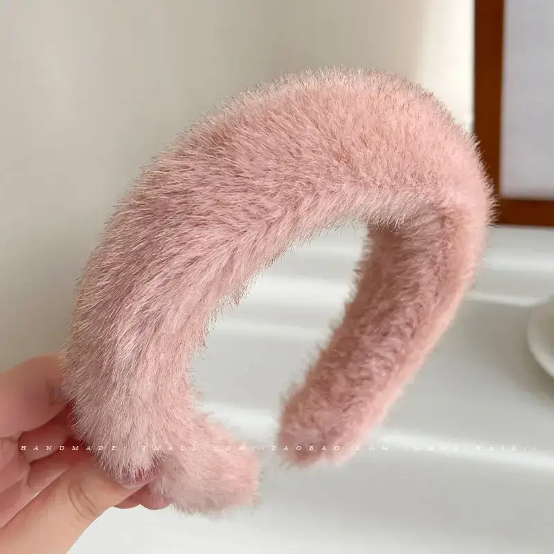 Faux Mink Hair Headband for Women 2023 New