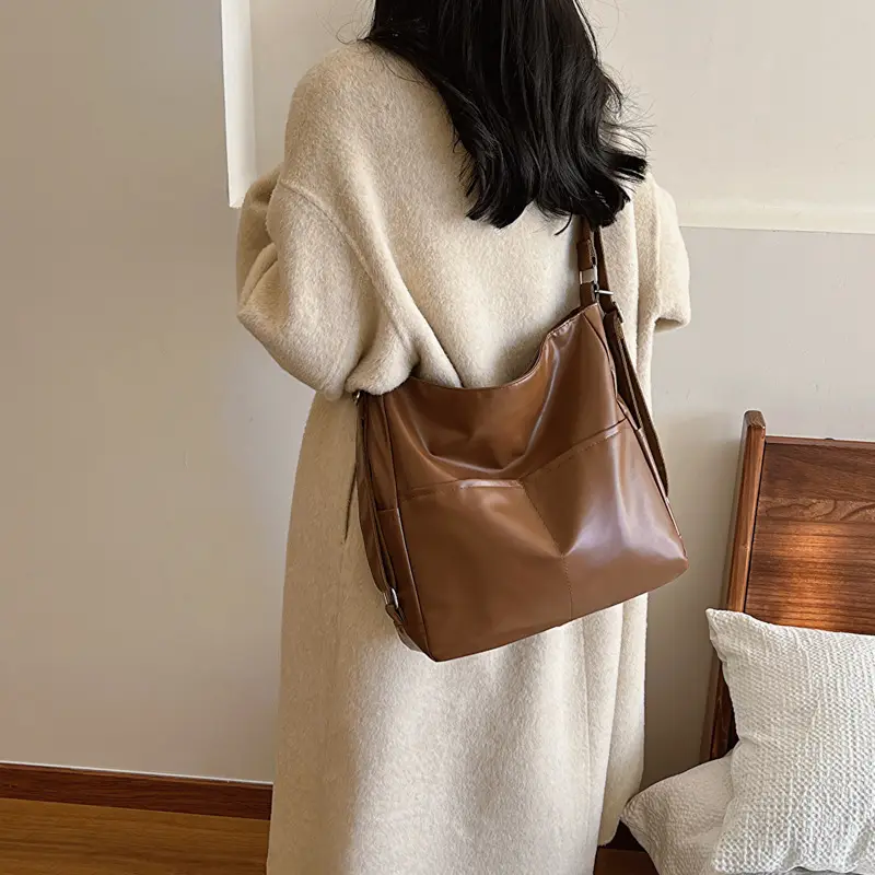 Black Leather Underarm Bag for College Women 2023 - Image 7