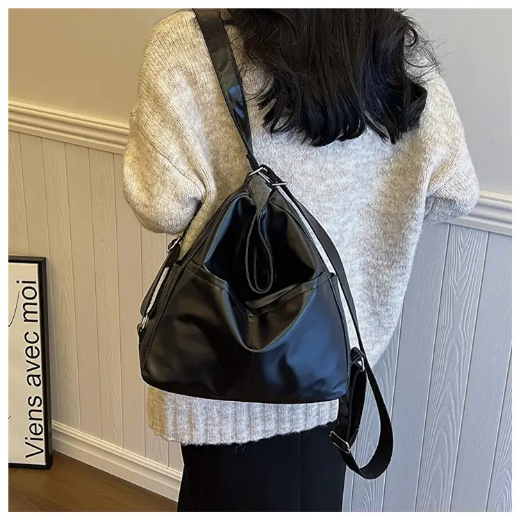 Black Leather Underarm Bag for College Women 2023 — feature 10