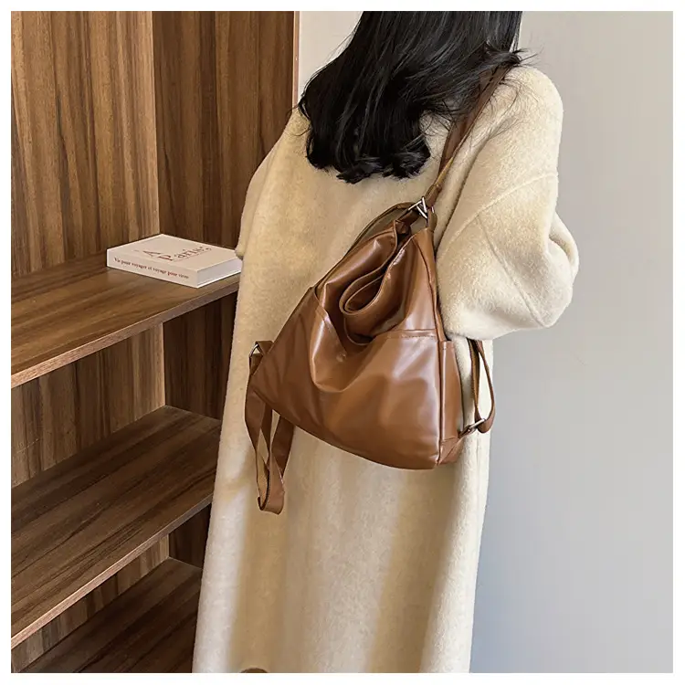 Black Leather Underarm Bag for College Women 2023 — feature 16