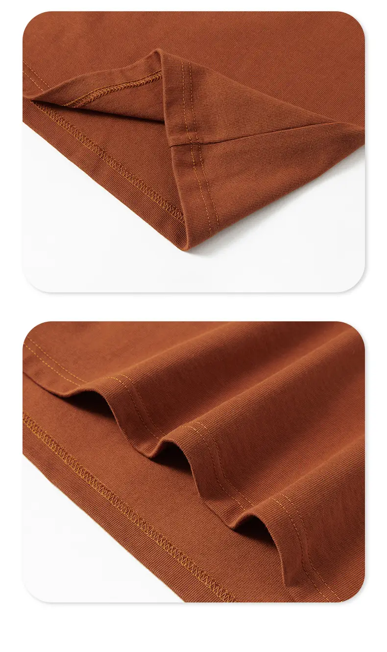 280g Cotton Drop Shoulder T-Shirt Brown Large — feature 14