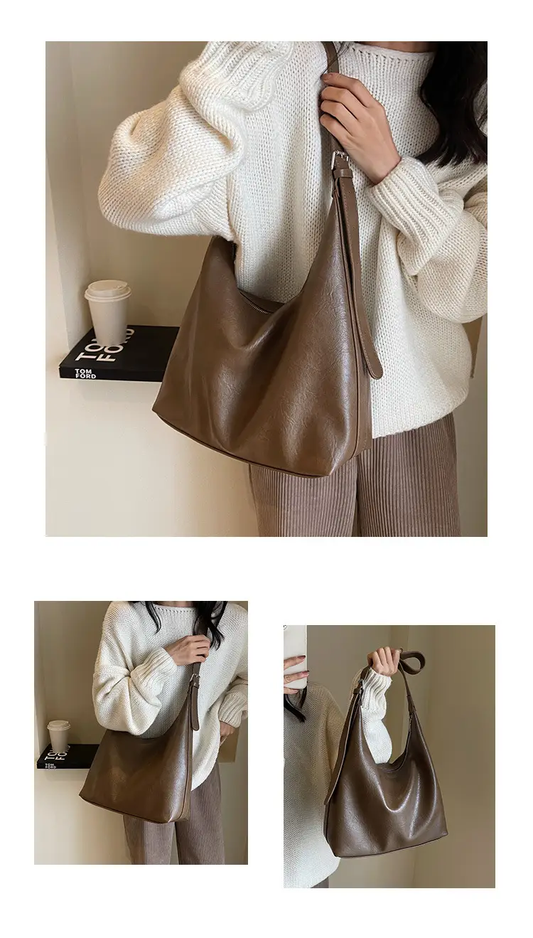 Women Retro Shoulder Messenger Bag Brown 2023 — feature 12