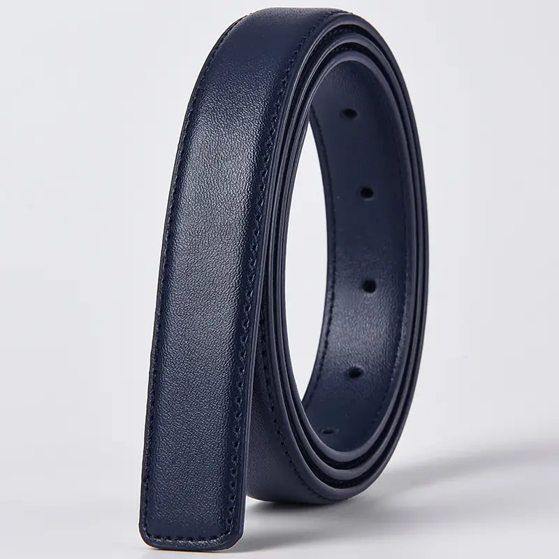 Women's Black Leather Belt with No Buckle — feature 14