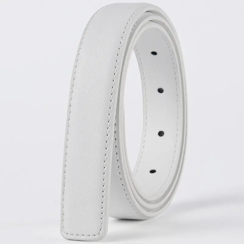 Women's Black Leather Belt with No Buckle — feature 5