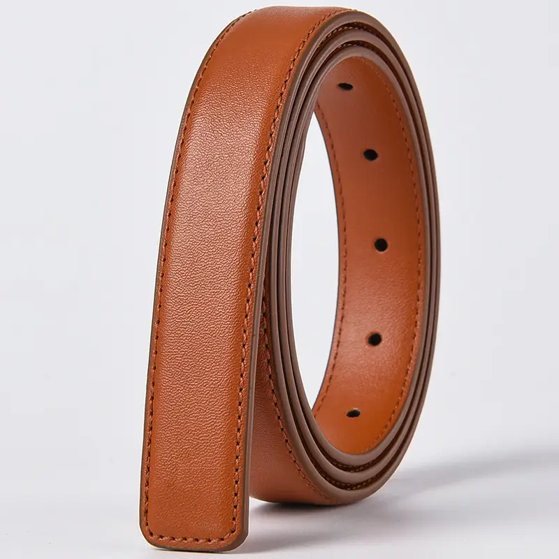 Women's Black Leather Belt with No Buckle — feature 6