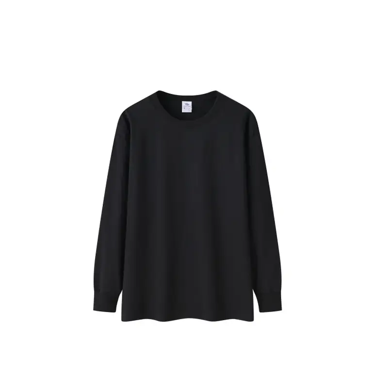 Black Cotton Long Sleeve T-Shirt for Men Women - Image 2