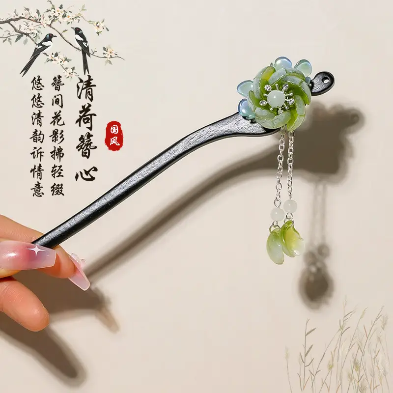 Antique Floral Hairpin Tassel for Women