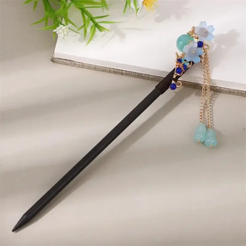 Antique Floral Hairpin Tassel for Women