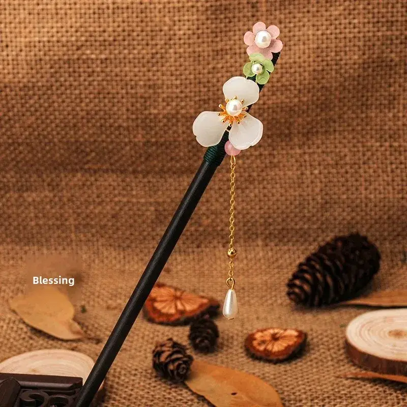 Antique Floral Hairpin Tassel for Women