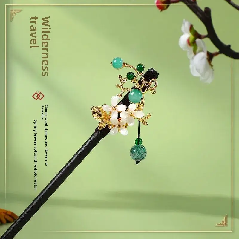 Antique Floral Hairpin Tassel for Women
