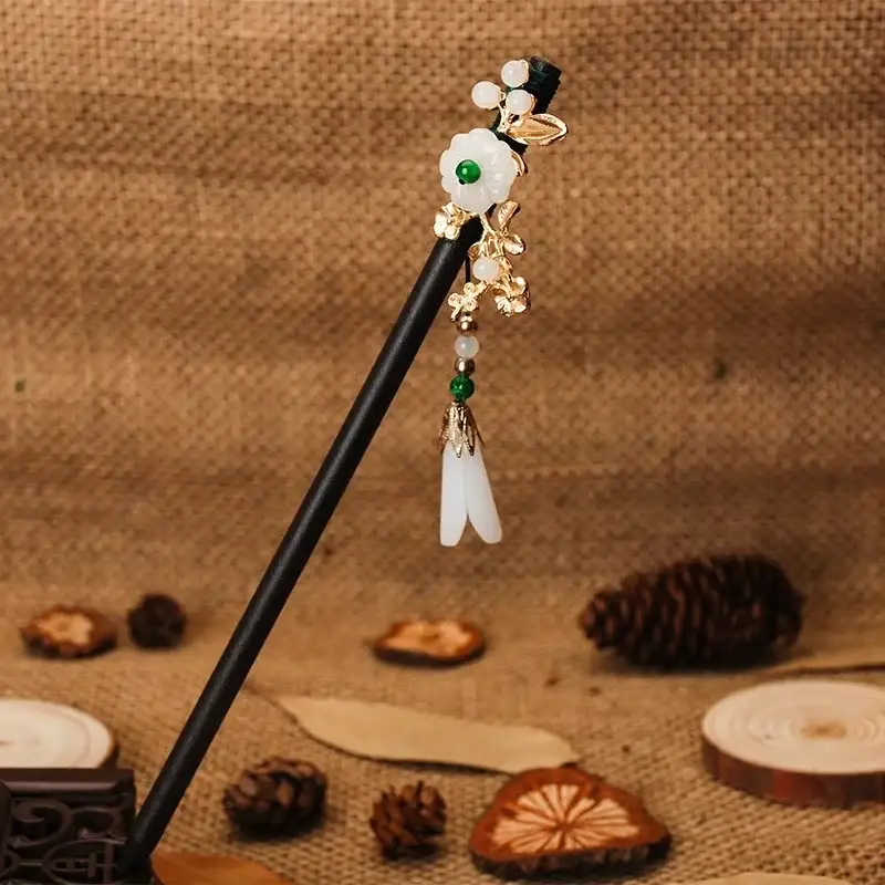 Antique Floral Hairpin Tassel for Women
