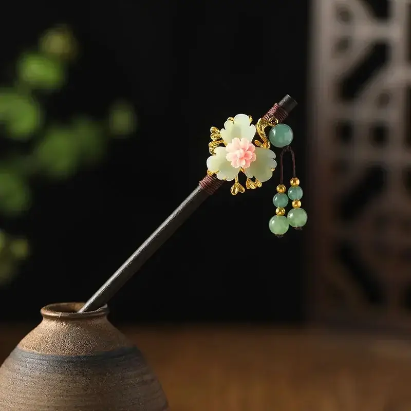 Antique Floral Hairpin Tassel for Women