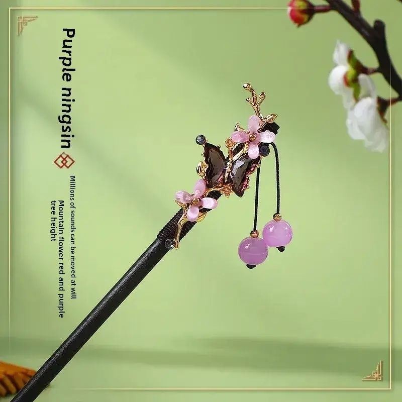 Antique Floral Hairpin Tassel for Women