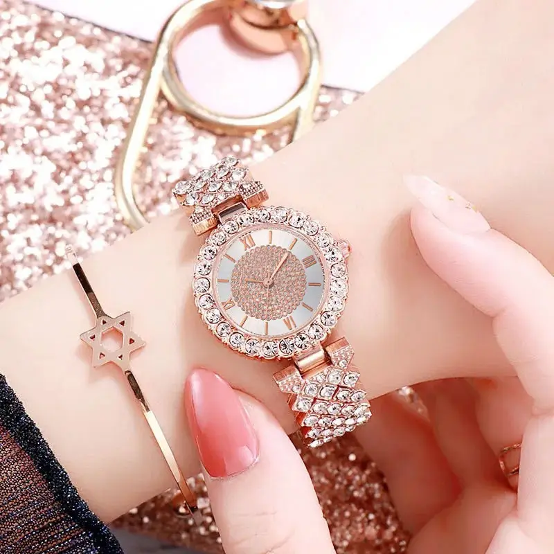 Roses Gold Cross Diamond Bracelet Set for Women — feature 5