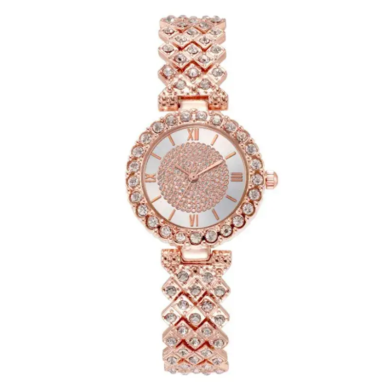Roses Gold Cross Diamond Bracelet Set for Women