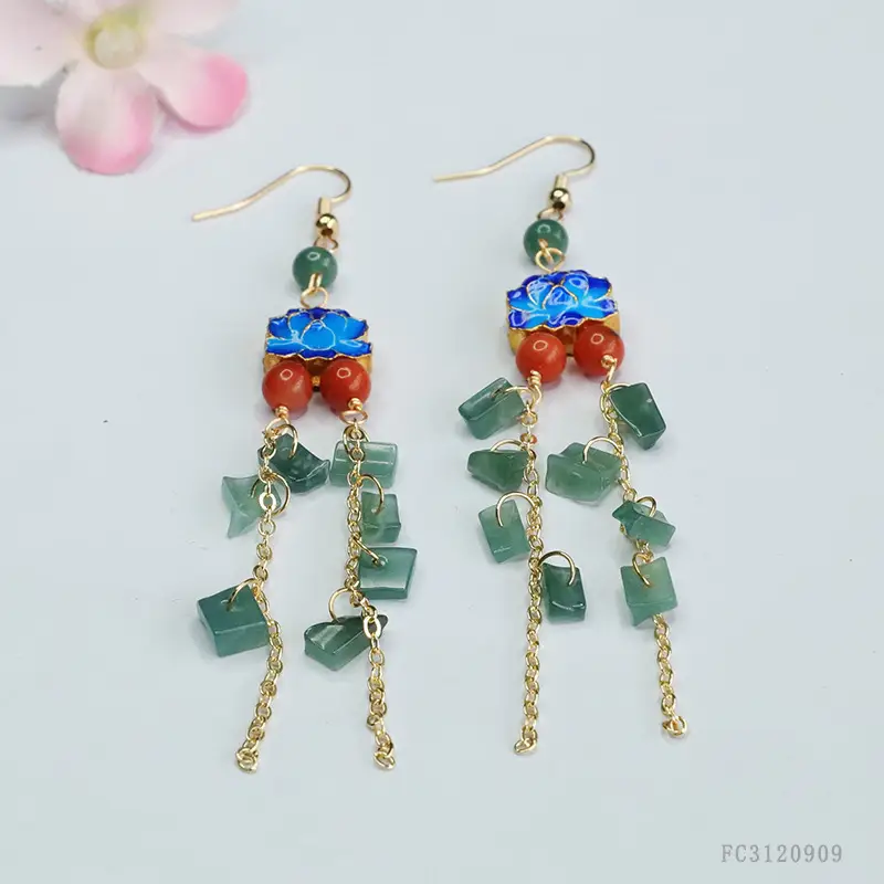 Guan Yu Natural Jade Blue Water Earrings Ethnic Style Wholesale Dropshipping S3120909 — feature 4