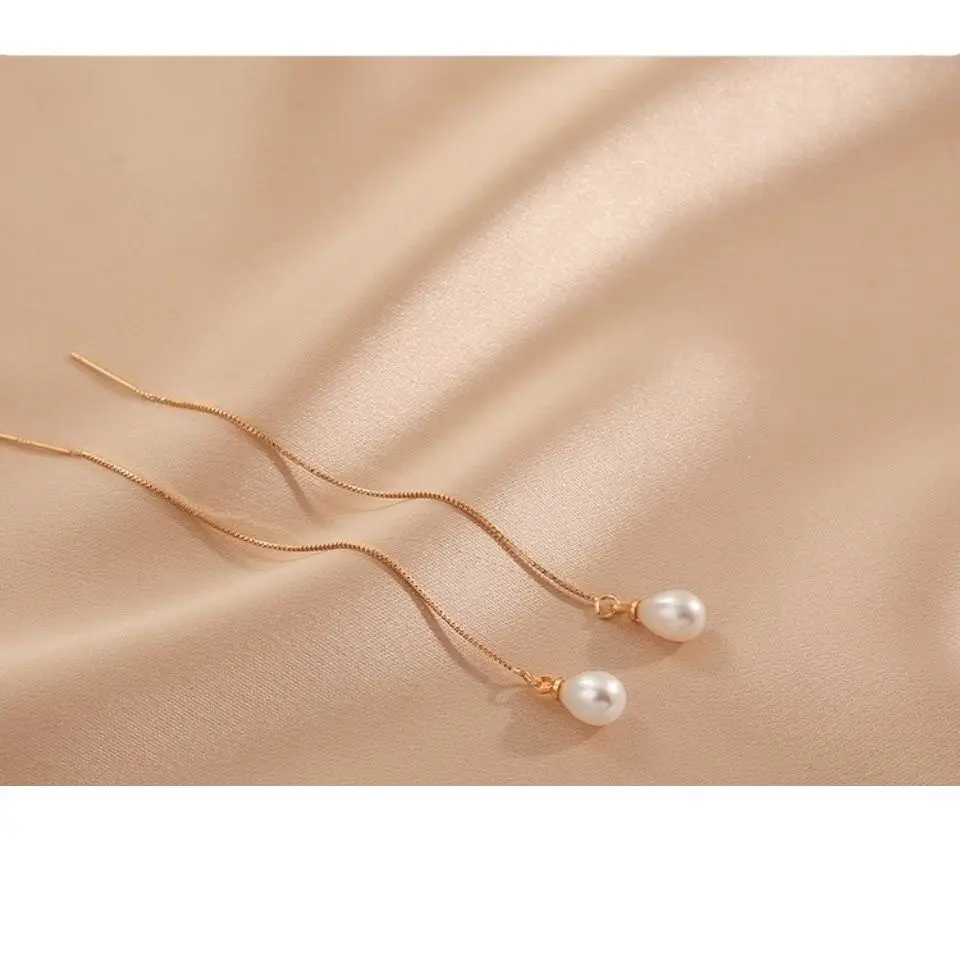 Natural Freshwater Pearl Earrings Women's Summer Elegant 925 Sterling Silver - Image 5