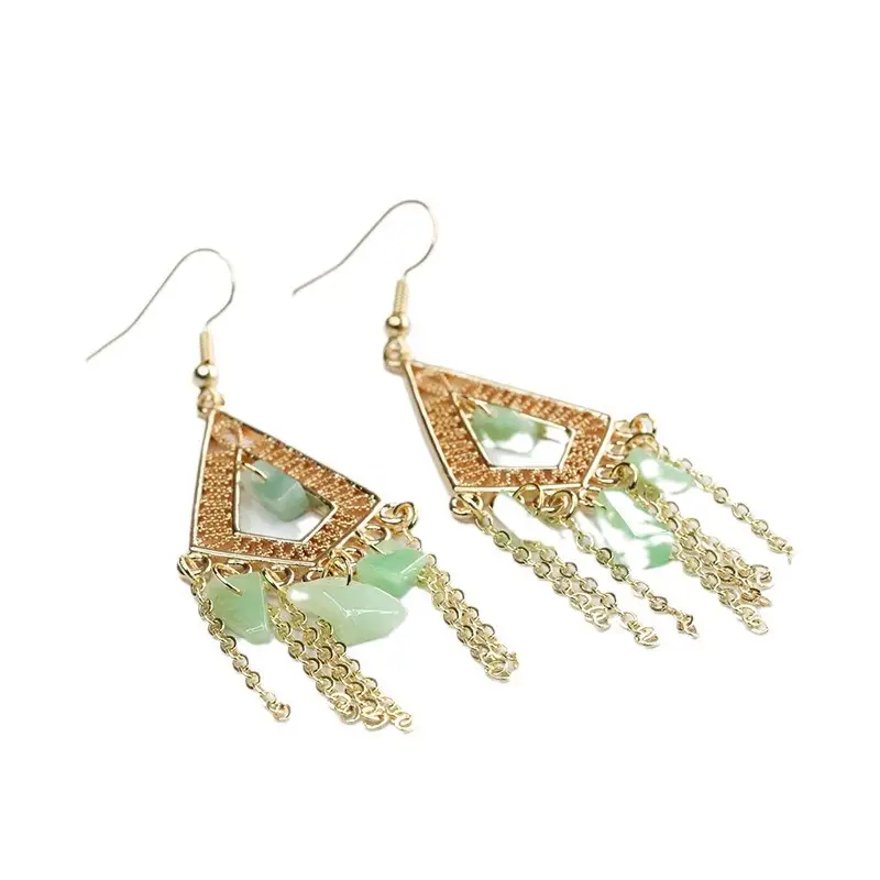 Guan Yu Jade Fruit Green Irregular Earrings for Women - Image 6