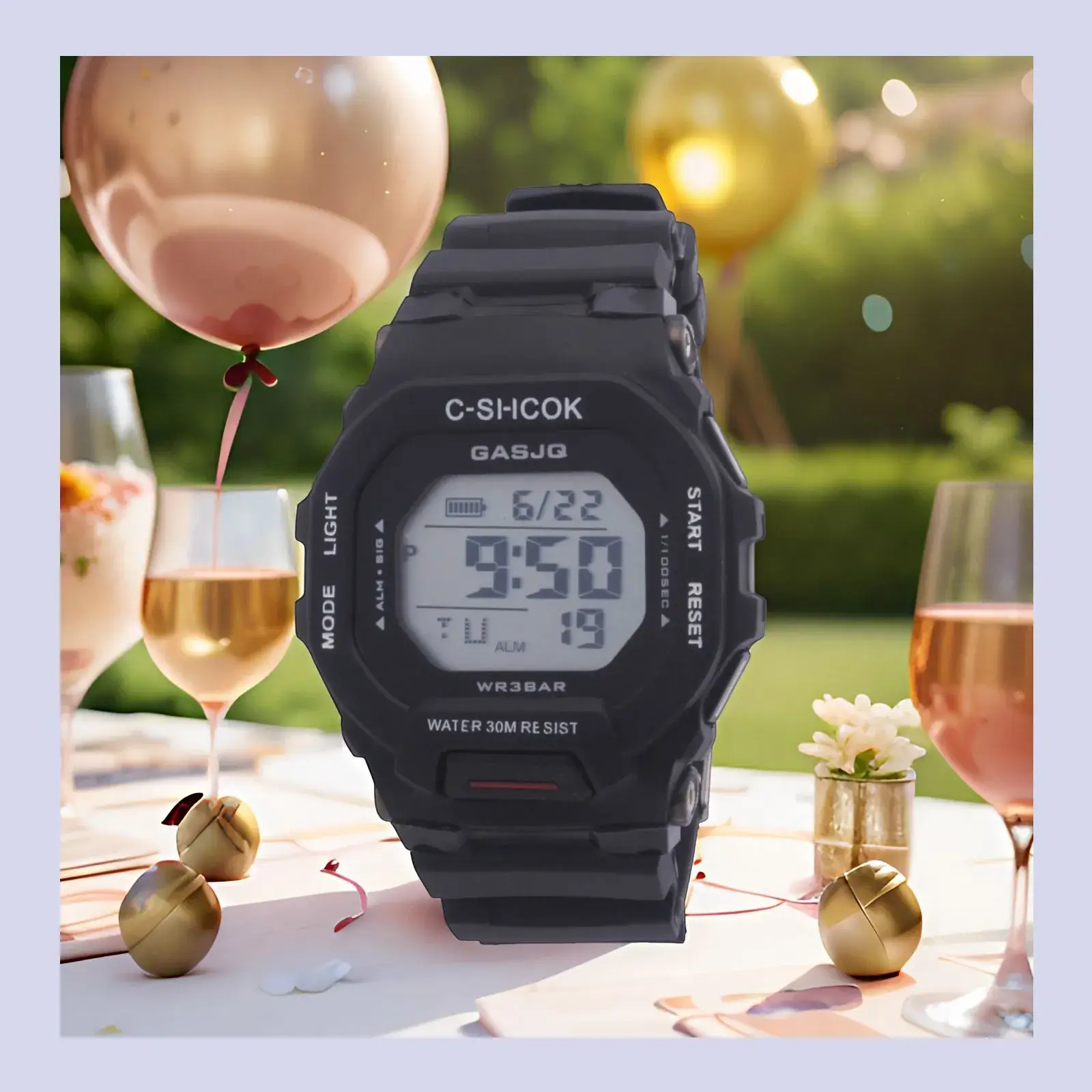Green Digital Watch for Men 30m Waterproof - Image 11