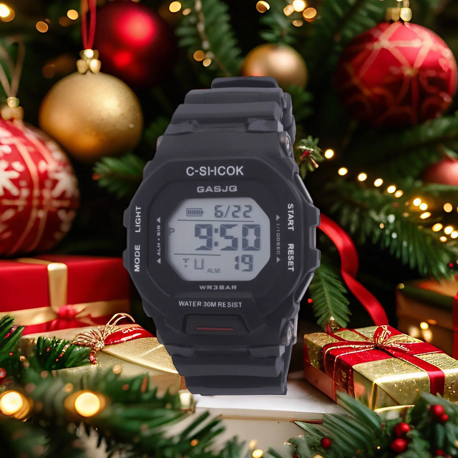 Green Digital Watch for Men 30m Waterproof — feature 4
