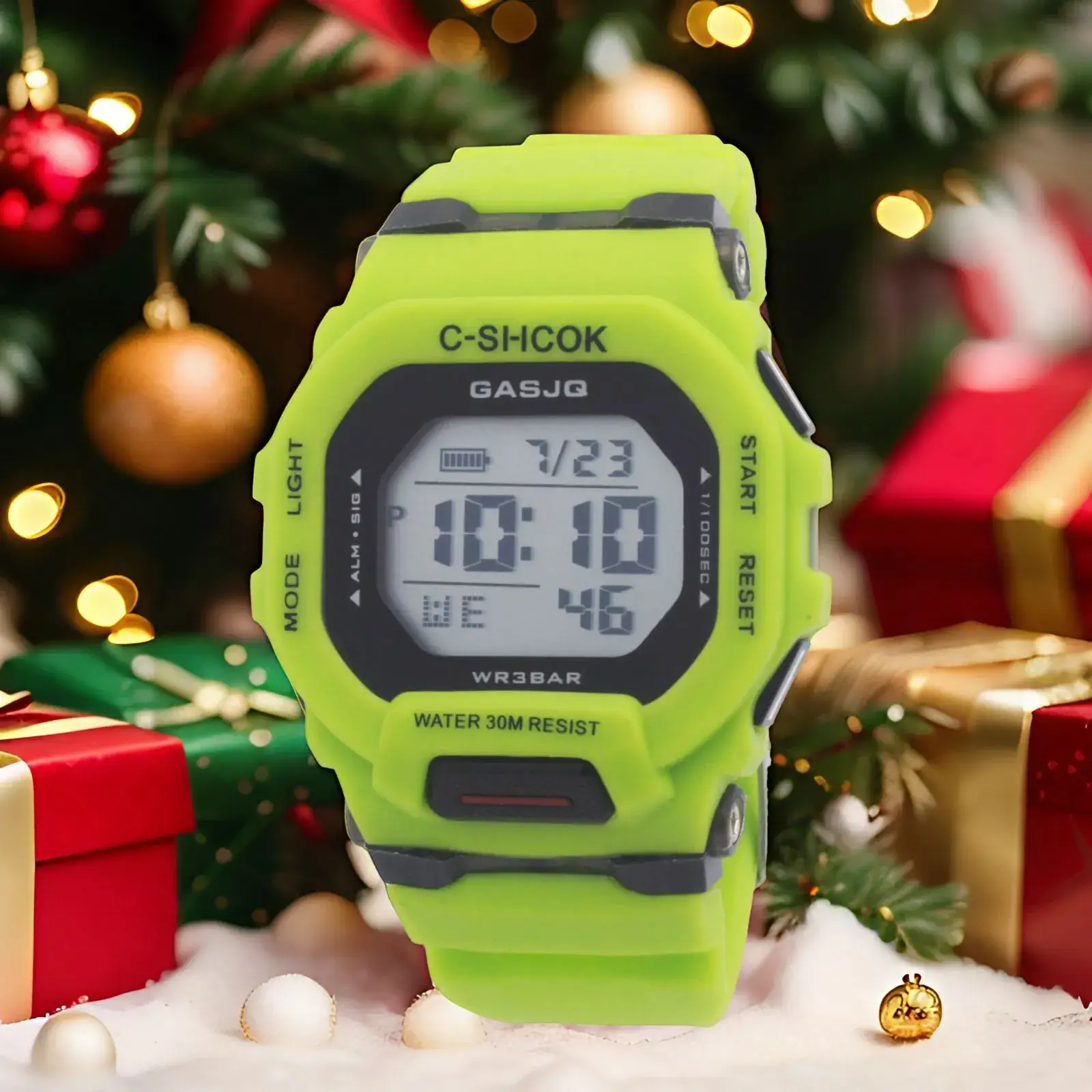 Green Digital Watch for Men 30m Waterproof - Image 4