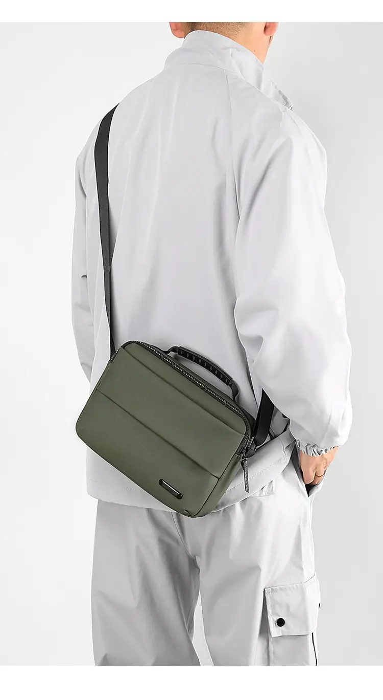 Men's Grey Crossbody Messenger Bag with Camera & Pen — feature 17