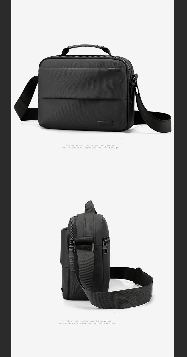 Men's Grey Crossbody Messenger Bag with Camera & Pen — feature 20