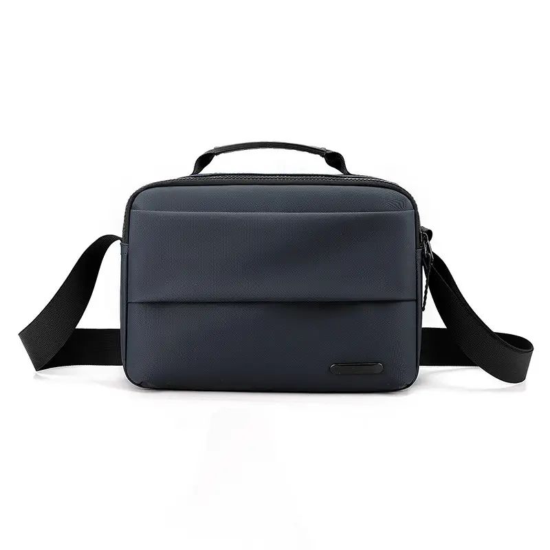 Men's Grey Crossbody Messenger Bag with Camera & Pen - Image 3