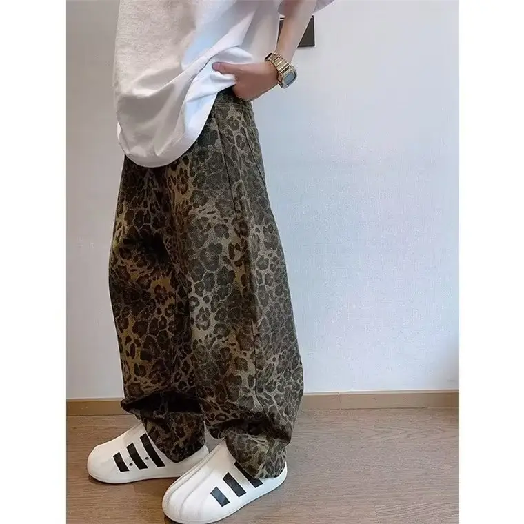 Men Leopard Print Wide Leg Pants Spring Autumn — feature 10