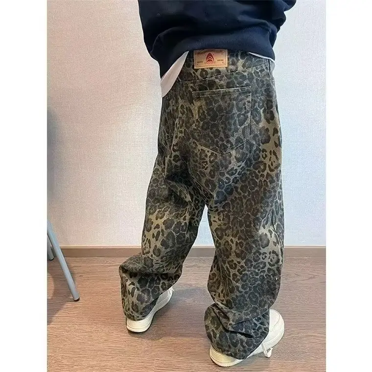 Men Leopard Print Wide Leg Pants Spring Autumn — feature 13