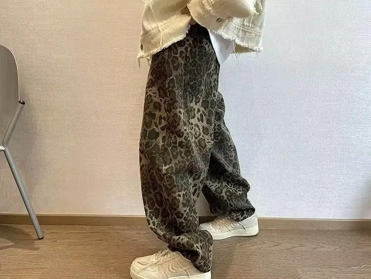 Men Leopard Print Wide Leg Pants Spring Autumn — feature 8