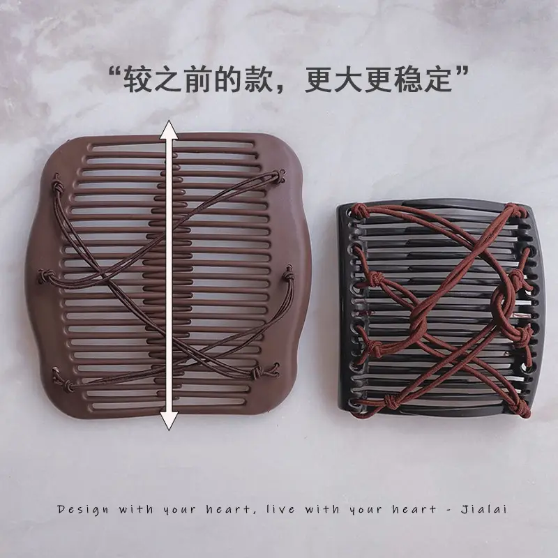 Elegant Double Row Hair Comb Large Back for Secure Fixation - Image 4