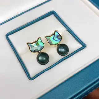 Freshwater Pearl Earrings Kitten Design 8-9mm - Image 5