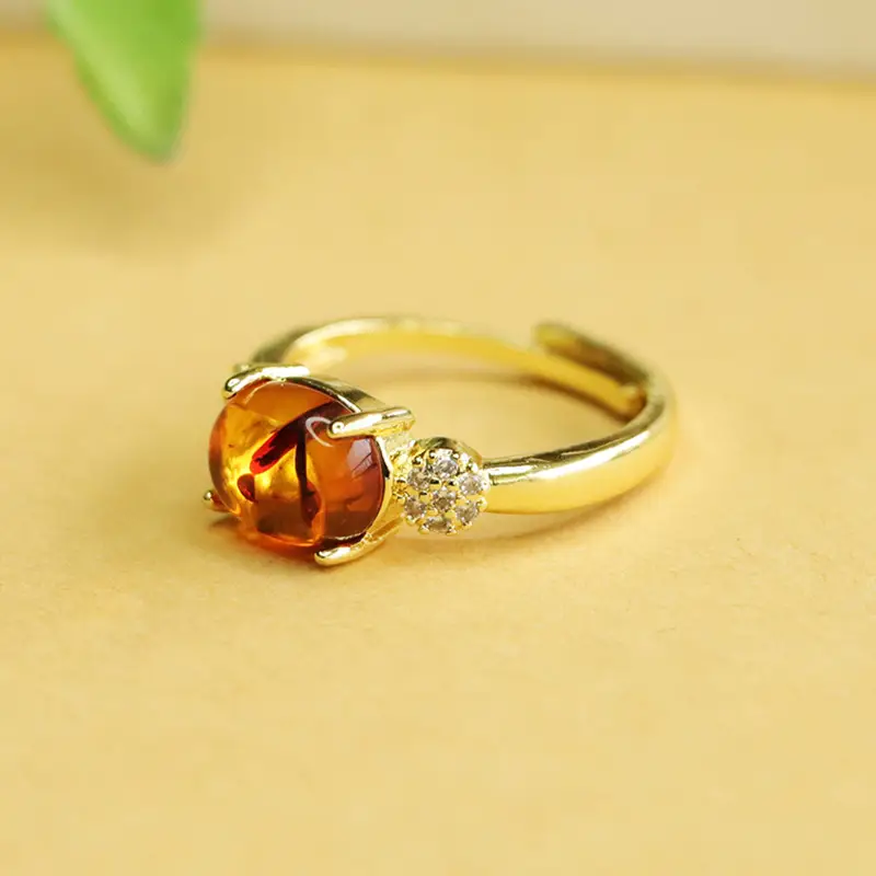 Amyrte Natural Amber Ring for Women