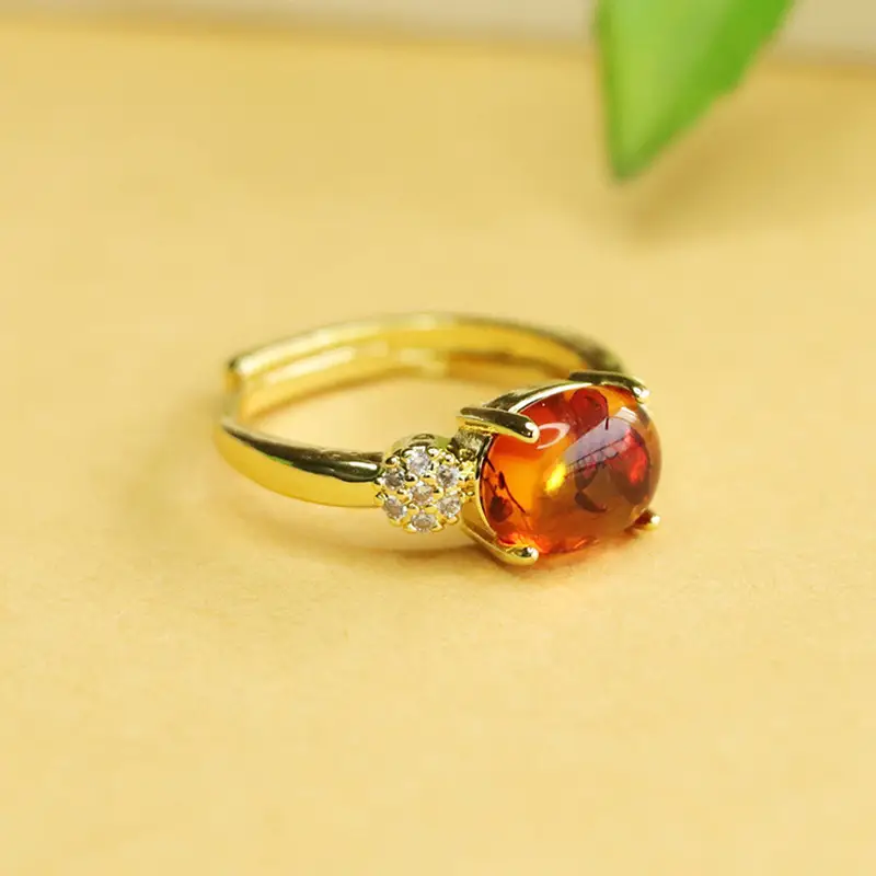 Amyrte Natural Amber Ring for Women