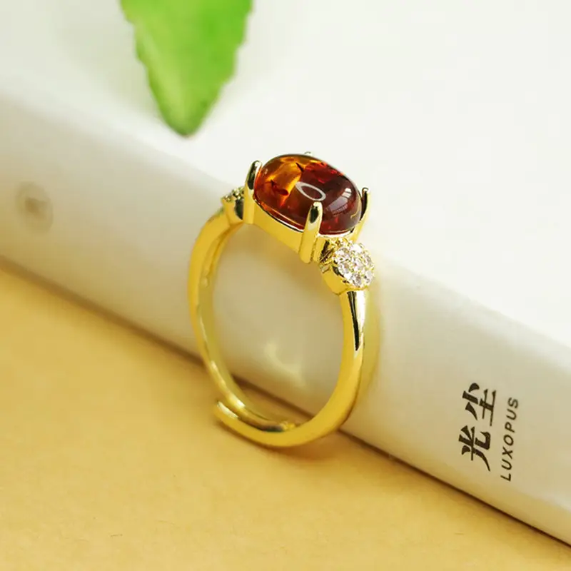 Amyrte Natural Amber Ring for Women