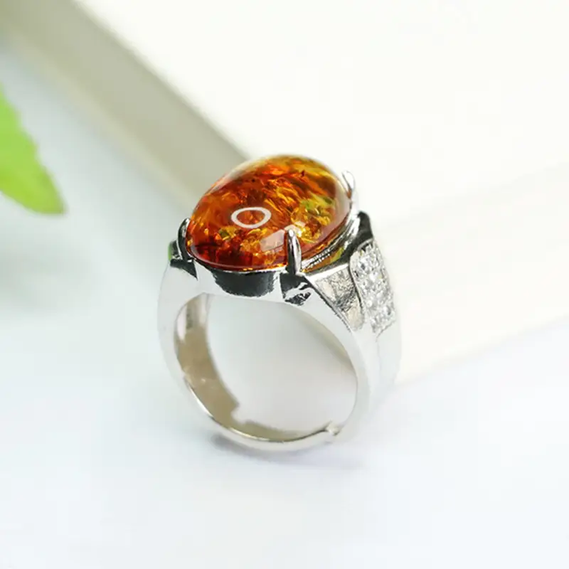Amyrth Amber Ring Ethnic Style Silver 3120507 — feature 10