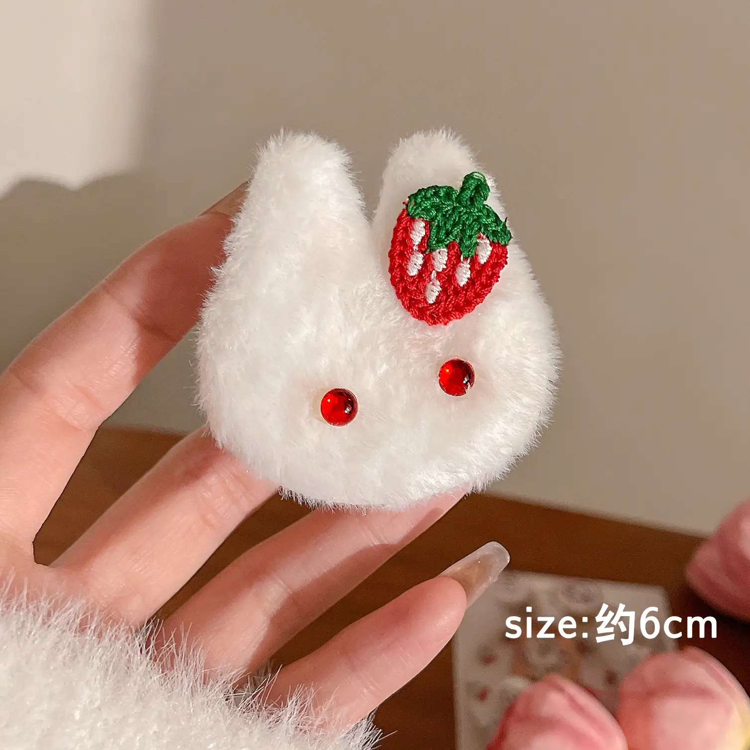 Cute Strawberry Rabbit Hairpins for Girls Autumn Winter - Image 2