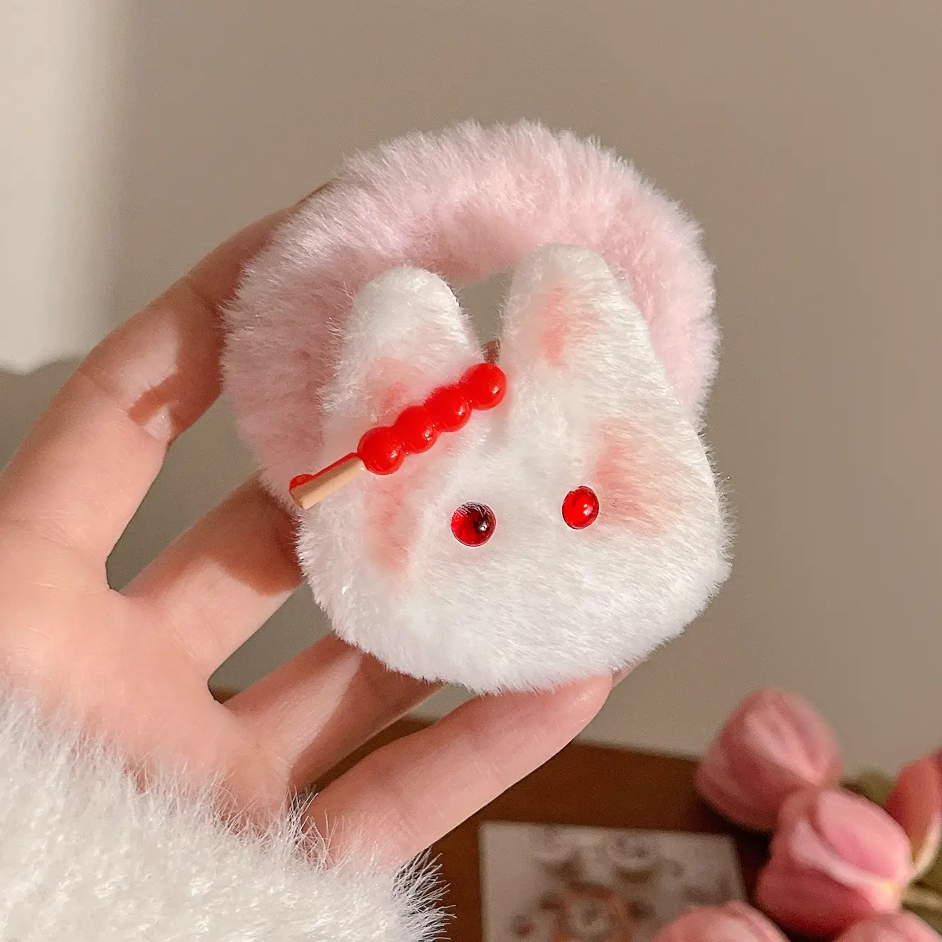 Cute Strawberry Rabbit Hairpins for Girls Autumn Winter - Image 3